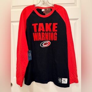 NHL Red and Black Long Sleeve Top Carolina Hurricanes